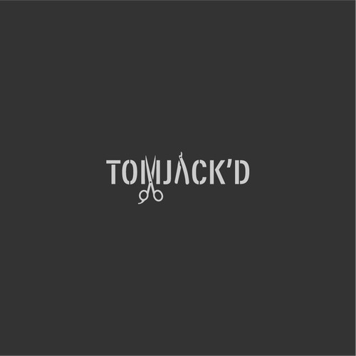 Logo that's not just jacked, but "Tomjack'd" - master hair stylists with a sharp edge
