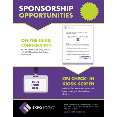 We need a MODERN, CLEAN, FLAT sponsorship flyer designed with 2 important elements.