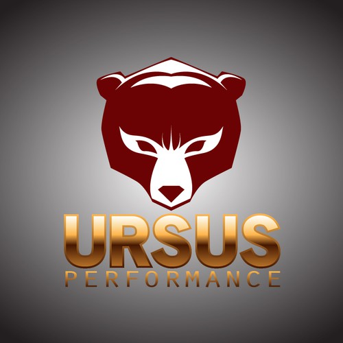 Make an agressive and sporty bear logo for Ursus Performance