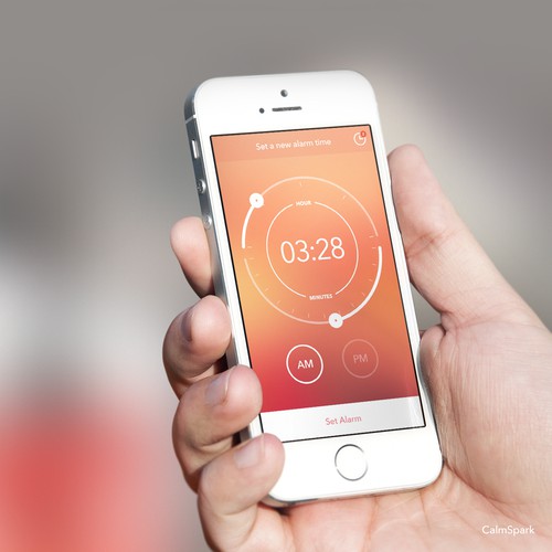 Create a Simple, Clean, Modern, Warm Alarm Clock iOS App