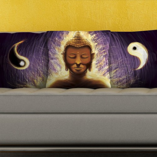 Buddha Design for 3 Pillows