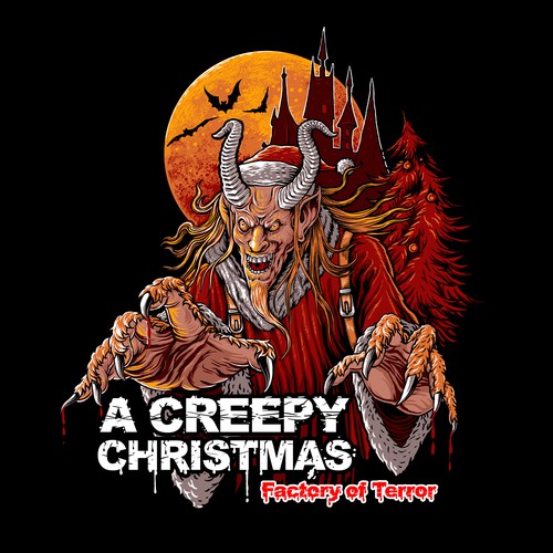 Design a T-shirt for a Haunted Christmas horror event