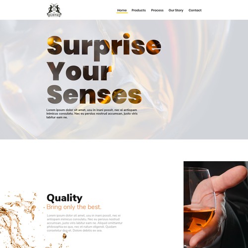 Website UI for whiskey brand