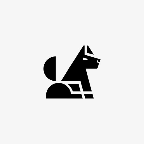 Abstract Dog character logo