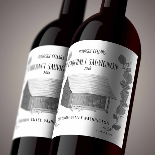 Wine Bottle Label Design Mockup.