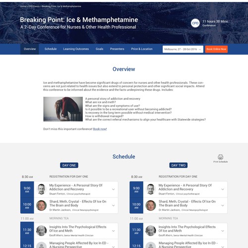 Landing Page Design for Conferences and Seminars