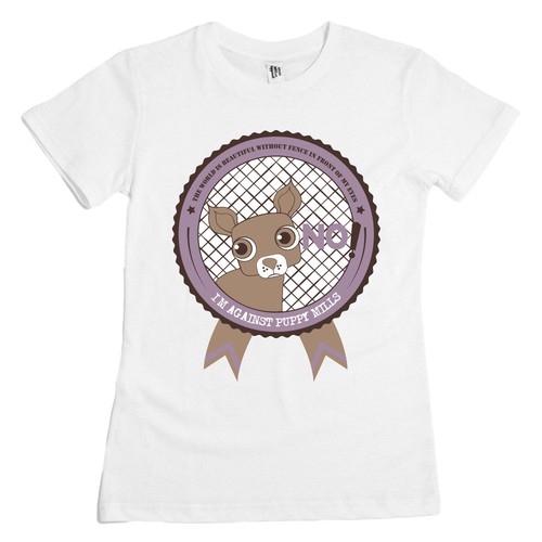 Retro T shirt design against puppy mills