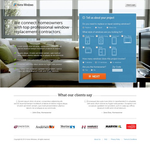 New website design wanted for homewindows.co