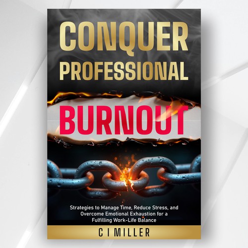 Conquer Burnout – A Calm Yet Bold Book Cover That Speaks to the Tired Professional