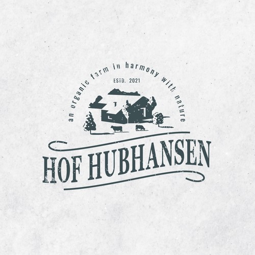 Vintage logo concept for Hof Hubhansen