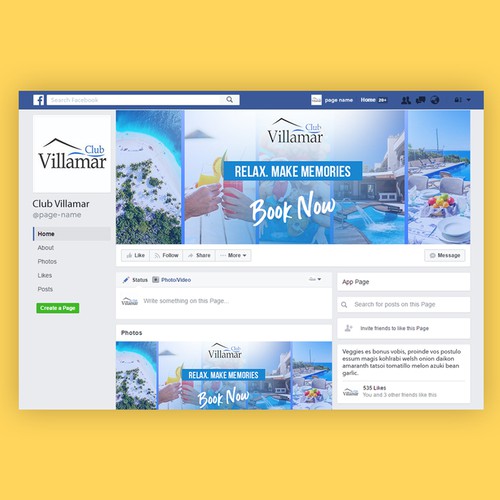 Social Media Brand Identity for Club Villamar (Luxury Villa Rentals)