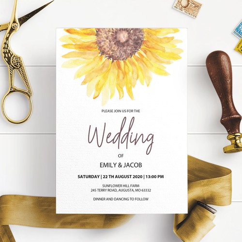 Sunflower Wedding Invitation