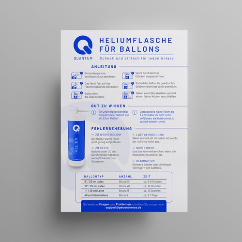 Premium Helium Instruction Flyer 