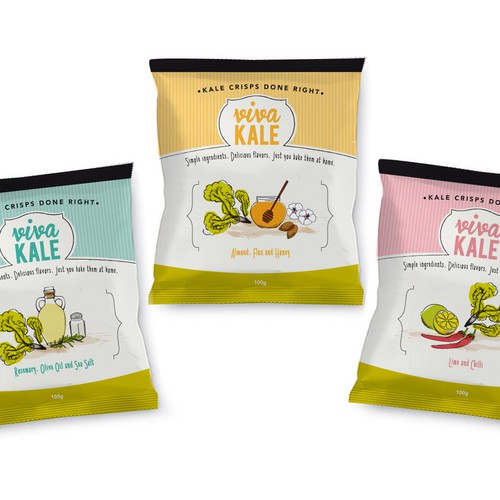 Design Crisp Packets for Viva Kale..A chic, urban, trendy, fun new brand