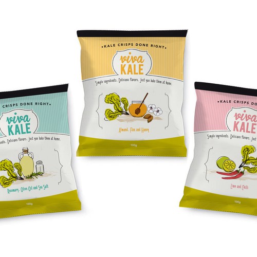 Design Crisp Packets for Viva Kale..A chic, urban, trendy, fun new brand