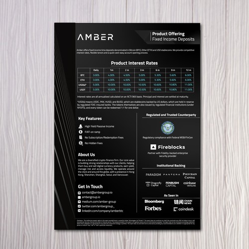 A4 Brochure For Amber Group