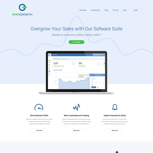 Clean, simple & elegant homepage design for software company