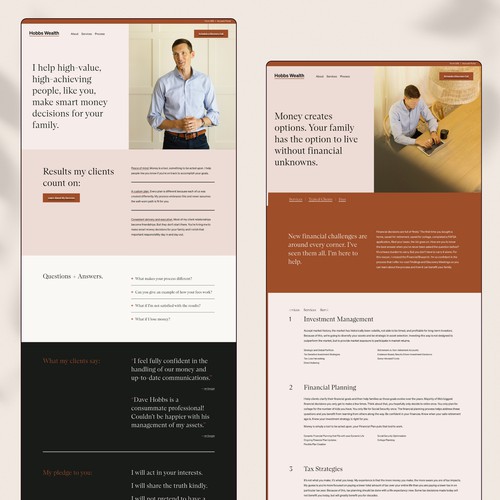 Hobbs Wealth | Squarespace 7.1 Custom Design