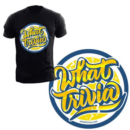Hand lettering t shirt design for What Trivia