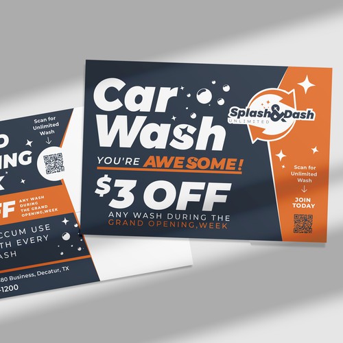 Car Wash Postcard