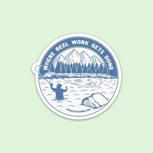 Fly fishing sticker