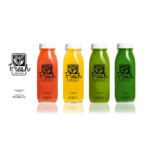 Creating the face of Presh Juice: a cold pressed, organic and local juice company in San Jose, CA!