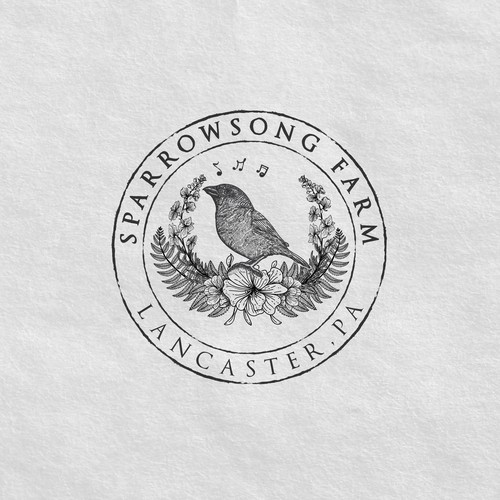 The vintage sparrow logo design.
