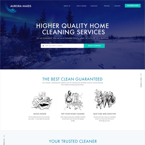 Homepage Design For a Cleaning Tech Company