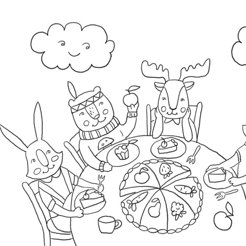 Illustrations for coloring book
