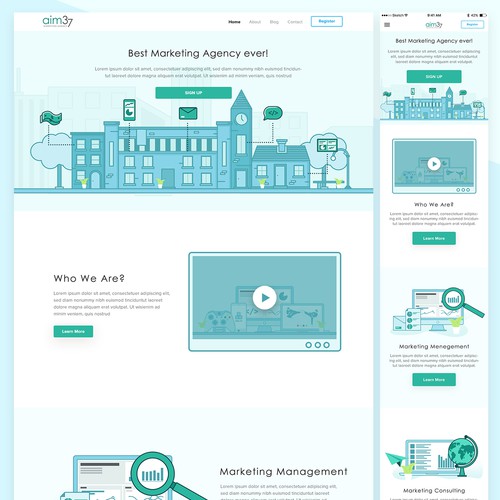 Landing Page Design for AIM 37 Marketing Agency