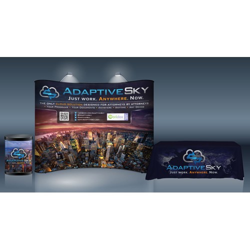Create kick-ass graphics for AdaptiveSky's 10-foot pop-up trade show display!