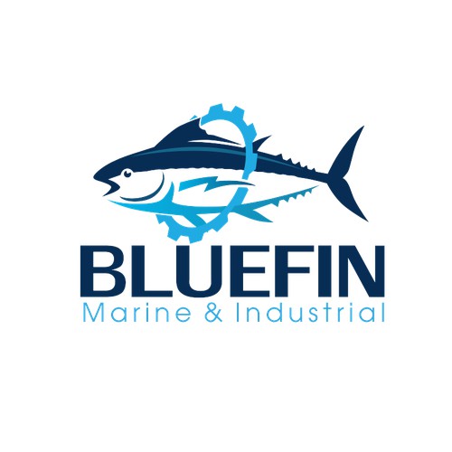 Create a new business card and logo for Bluefin Marine & Industrial