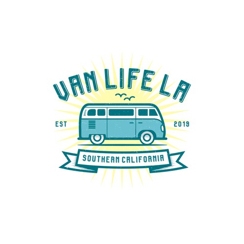 Design a Vintage logo for "VANLIFE LA"