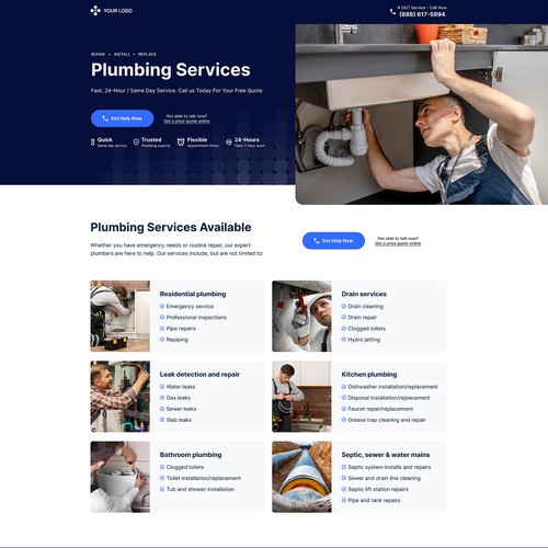 Design a Streamlined Landing Page For Home Services Lead Generation