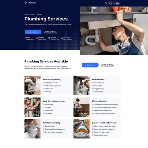 Design a Streamlined Landing Page For Home Services Lead Generation