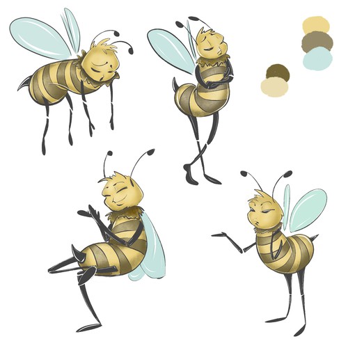 bee character design for the book