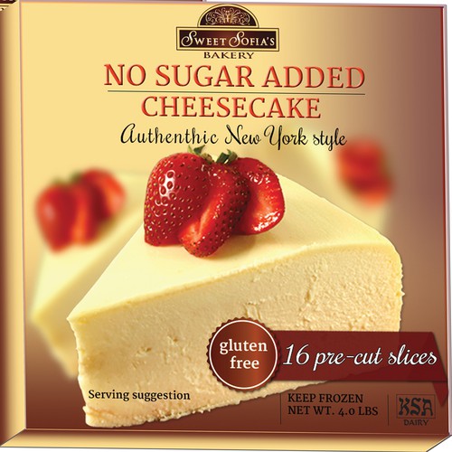 Gourmet Cheesecake Package Design (No Sugar Added)