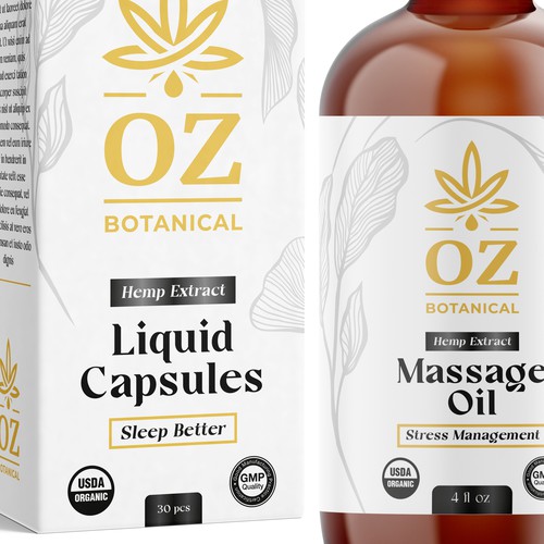 CBD product line label design