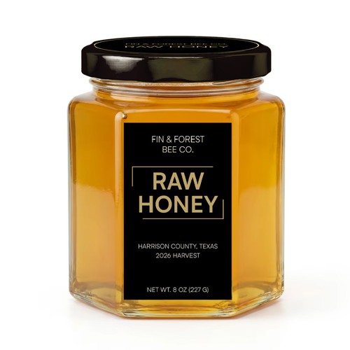 Modern black and gold label for honey