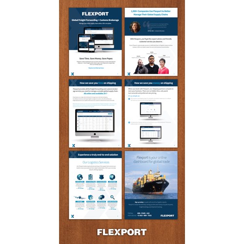 Design a powerful PDF brochure for Flexport sales storm