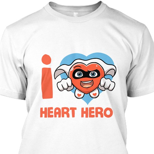 Heart-shaped Super Hero T-Shirt Design