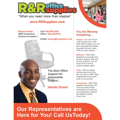 R&R Office Supplies needs a new postcard or flyer
