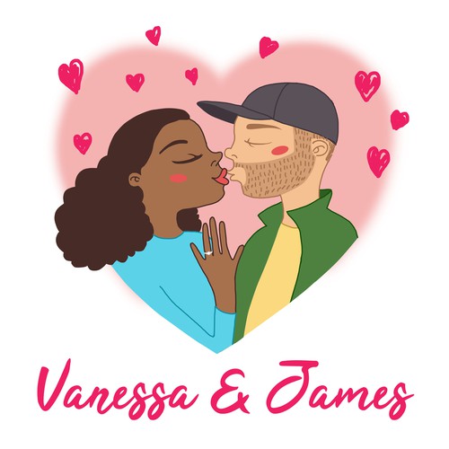 Create a cute cartoon couple for wedding gifts!