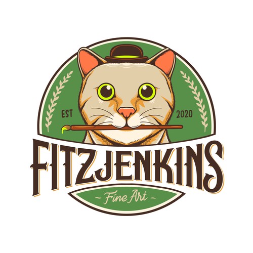 Cat logo concept for Fitzjenkins Fine Art