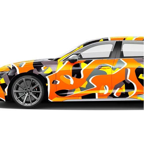 Funky Camouflage Car Wrap
