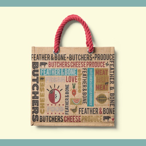 Feather & Bone Shopping Bag Design