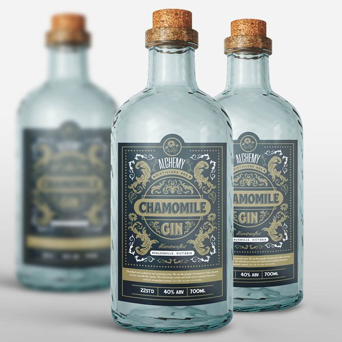 Gin bottle label design 