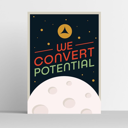 Mid-century moon race inspired poster design