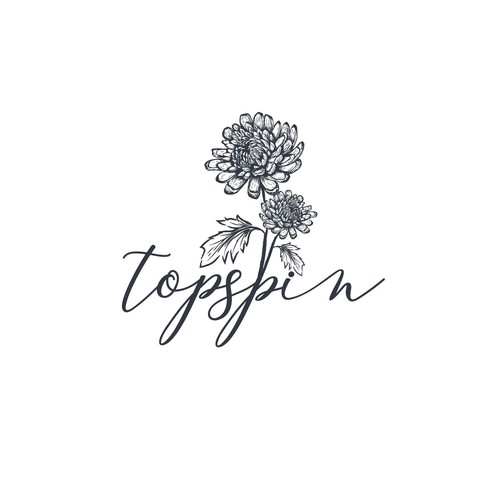 Hand drawn logo concept for a chrysanthemum (flower) breeder and propagator based in the Netherlands.