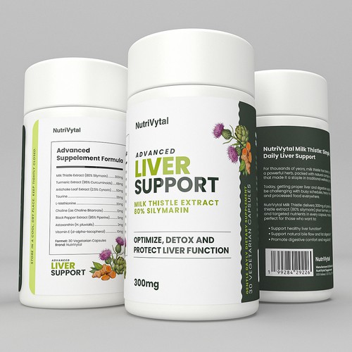 NutriVytal | Liver Support Supplement Label 